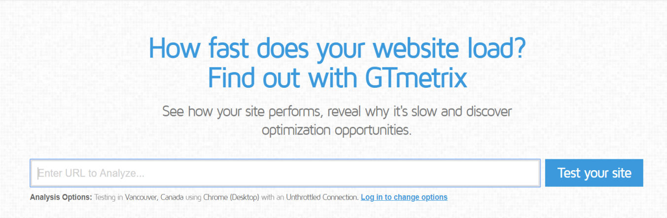 Check performance of Website in GTmetrix