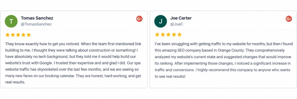 What clients say about SEO company OC